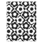 Blume-Muster für Schwarzweiß-Diamant-Karo Tischdecke (Vorderseite)