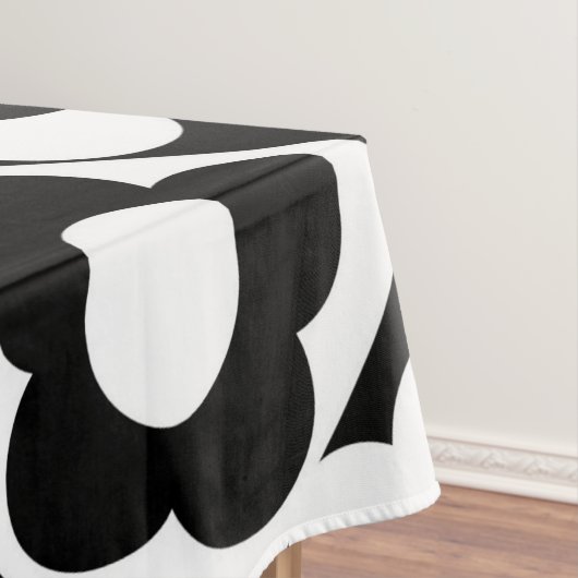 Blume-Muster für Schwarzweiß-Diamant-Karo Tischdecke (Beispiel)