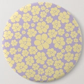 Blume Muster - gelb und Lila Button (Vorderseite)