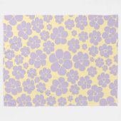 Blume Muster - gelb und Lila Fleecedecke (Vorderseite (Horizontal))