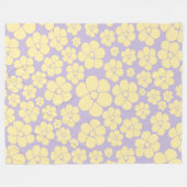 Blume Muster - gelb und Lila Fleecedecke (Vorderseite (Horizontal))