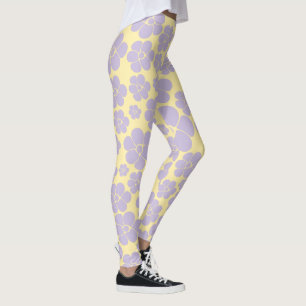 Blume Muster - gelb und Lila Leggings