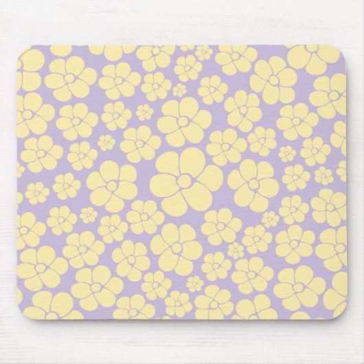 Blume Muster - gelb und Lila Mousepad (Vorne)