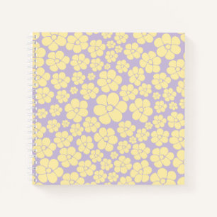 Blume Muster - gelb und Lila Notizblock