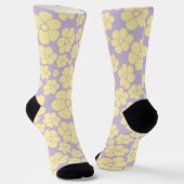 Blume Muster - gelb und Lila Socken (Gewinkelt)