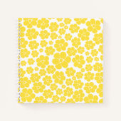 Blume Muster - Gelb und Weiß Notizblock (Vorderseite)