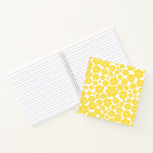 Blume Muster - Gelb und Weiß Notizblock (Innenseite)