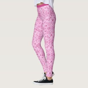 Blume Muster Girl Vintag Retro Fuchsia auf rosa Leggings