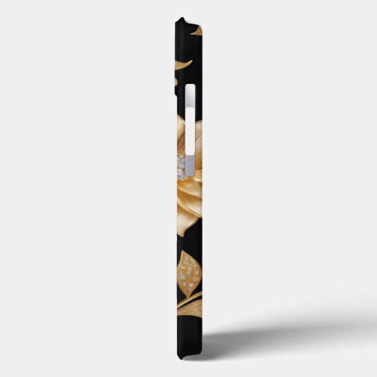 Blume-Muster Gold Schmuck Elegantes Blumendesign Case-Mate iPhone Hülle (Rückseite / Links)