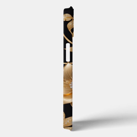 Blume-Muster Gold Schmuck Elegantes Blumendesign Case-Mate iPhone Hülle (Rückseite / Rechts)