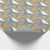 Blume Muster Gold und Silber Blue Art Deco Geschenkpapier (Ecke)