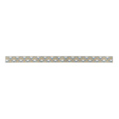 Blume Muster Gold und Silber Blue Art Deco Satinband (Vorderseite)