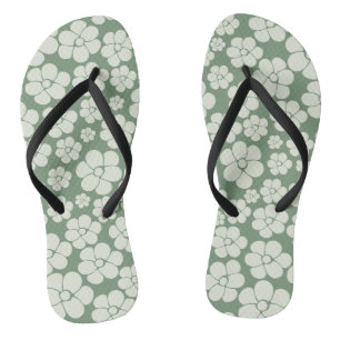Blume Muster - Grün Badesandalen