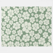 Blume Muster - Grün Fleecedecke (Vorderseite (Horizontal))