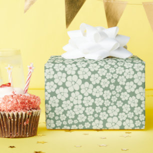Blume Muster - Grün Geschenkpapier