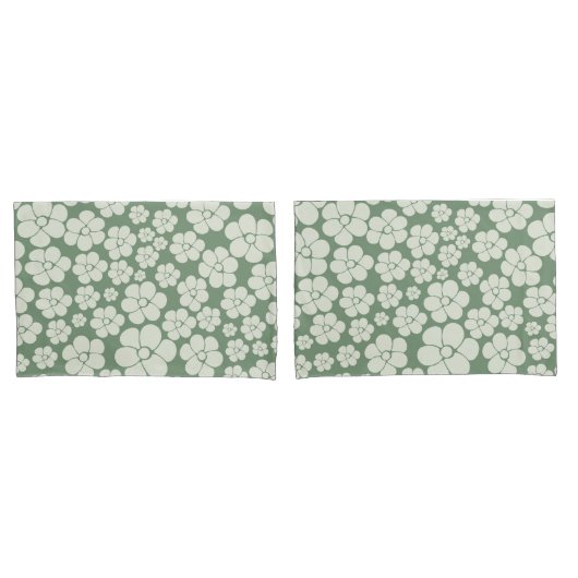 Blume Muster - Grün Kissenbezug (Vorderseite-Set)