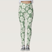 Blume Muster - Grün Leggings (Vorderseite)