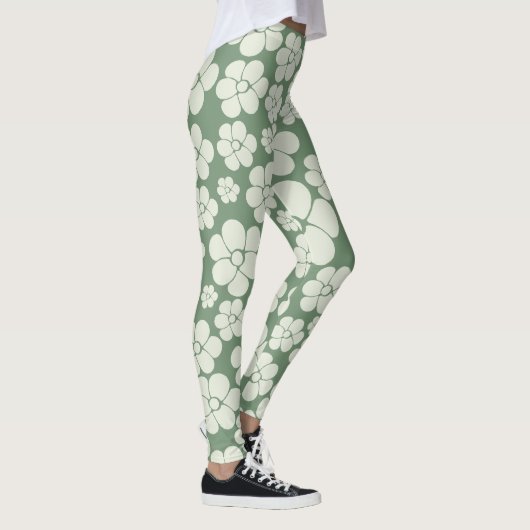 Blume Muster - Grün Leggings (Rechts)