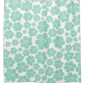 Blume Muster - Grün (Minze) Duschvorhang (Vorderseite)