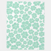 Blume Muster - Grün (Minze) Fleecedecke (Vorderseite)