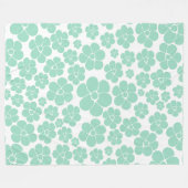 Blume Muster - Grün (Minze) Fleecedecke (Vorderseite (Horizontal))