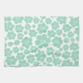 Blume Muster - Grün (Minze) Geschirrtuch (Horizontal)