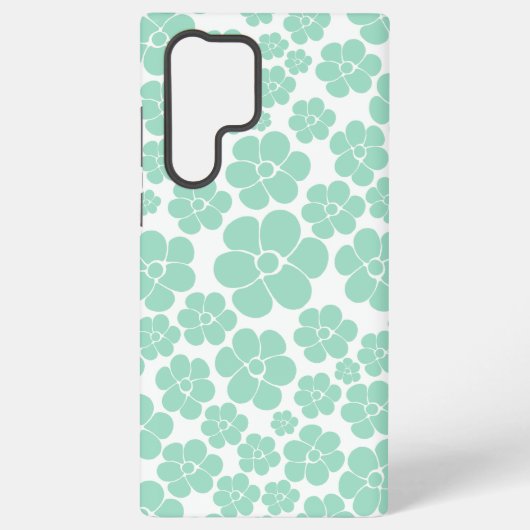 Blume Muster - Grün (Minze) Samsung Galaxy Hülle (Rückseite)