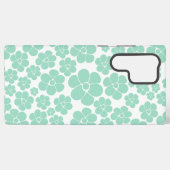 Blume Muster - Grün (Minze) Samsung Galaxy Hülle (Rückseite (Horizontal))