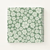 Blume Muster - Grün Notizblock (Rückseite)