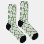 Blume Muster - Grün Socken (Rechts)