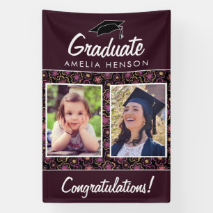 Blume Muster Herzlichen Glückwunsch Graduate 2 Fot Banner