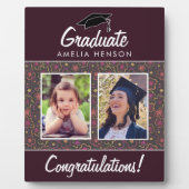 Blume Muster Herzlichen Glückwunsch Graduate 2 Fot Fotoplatte (Vorderseite)