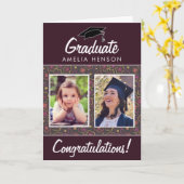 Blume Muster Herzlichen Glückwunsch Graduate 2 Fot Karte (Gelbe Blume)