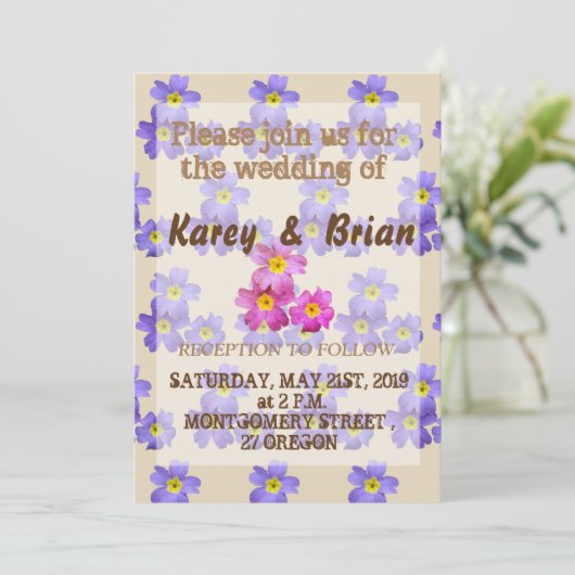 Blume Muster Hochzeit Einladung (Stehend Vorderseite)