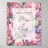 Blume Muster - Ihre Rezeptkarte hier Poster (Vorne)