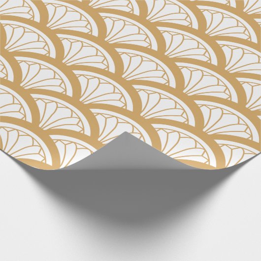 Blume-Muster im Déco-Stil Geschenkpapier (Ecke)