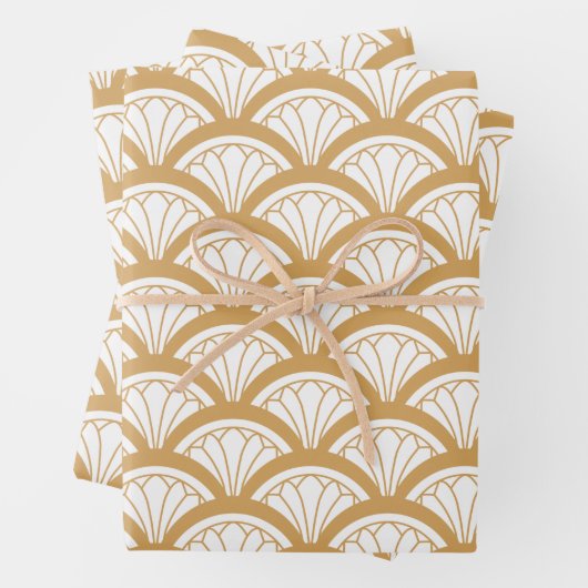 Blume-Muster im Déco-Stil Geschenkpapier Set (Beispiel)