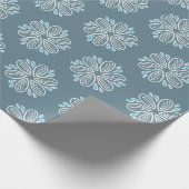 Blume Muster in Blau und Weiß Geschenkpapier (Ecke)