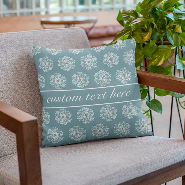 Blume Muster in Blau und Weiß Kissen (Von Creator hochgeladen)