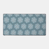 Blume Muster in Blau und Weiß Schreibtischunterlage (Vorderseite)