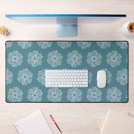 Blume Muster in Blau und Weiß Schreibtischunterlage