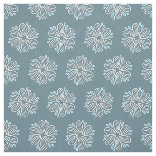 Blume Muster in Blau und Weiß Stoff (Muster)