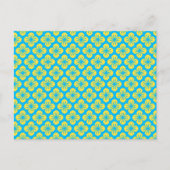 Blume Muster in Gelb und Türkis Postkarte (Vorderseite)