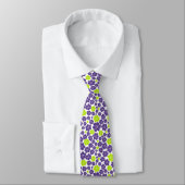 Blume Muster in Lime Green und Lila Krawatte (Gebunden)
