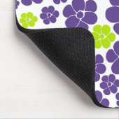 Blume Muster in Lime Green und Lila Mousepad (Ecke)