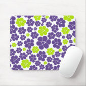 Blume Muster in Lime Green und Lila Mousepad (Mit Mouse)