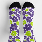 Blume Muster in Lime Green und Lila Socken (Oben)