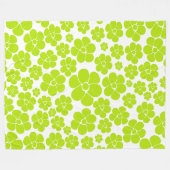 Blume Muster in Lime Green und White Fleecedecke (Vorderseite (Horizontal))