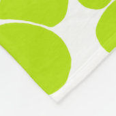 Blume Muster in Lime Green und White Fleecedecke (Ecke)