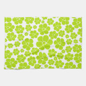 Blume Muster in Lime Green und White Geschirrtuch (Horizontal)